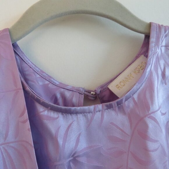 RONNY KOBO Jade Leaf Print Silk Blend Midi Dress in Lavender Purple XS NWT - Picture 9 of 16